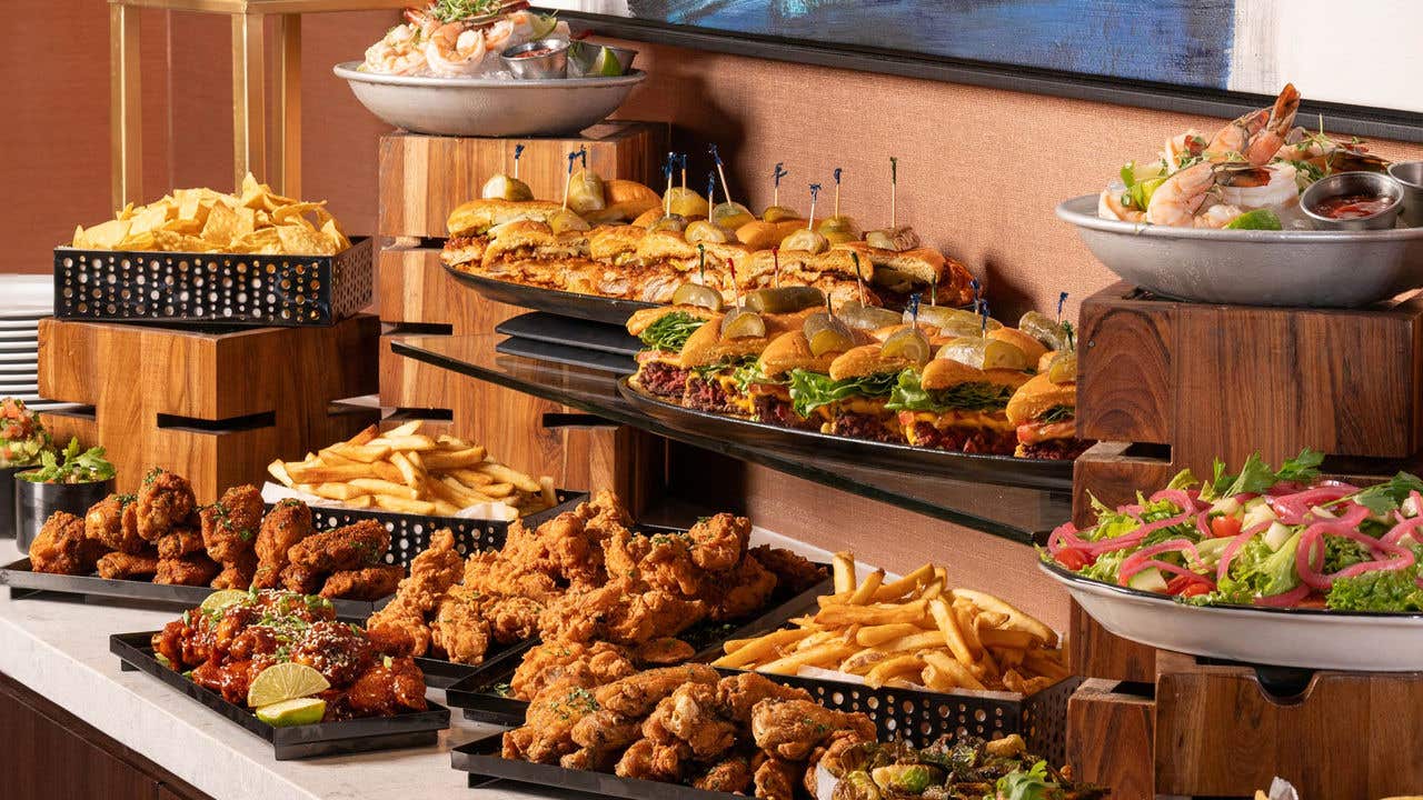 Banquet food at Yahoo Sportsbook at The Venetian Resort Las Vegas.