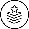 An icon of a star being elevated by a platform